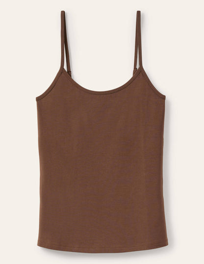 Plain Cami Top-Deep Brown