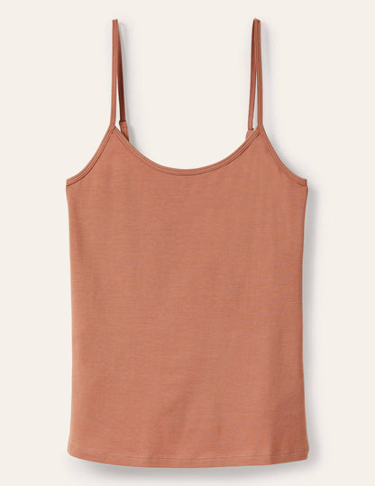 Plain Cami Top-Light Brown