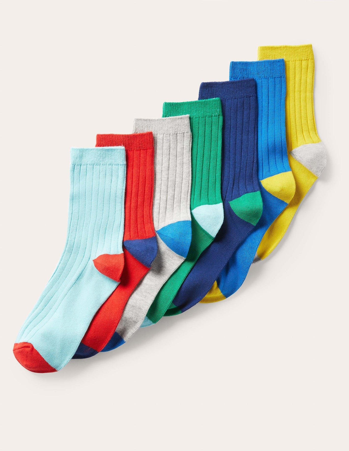 Ribbed Socks 7 Pack-Multi