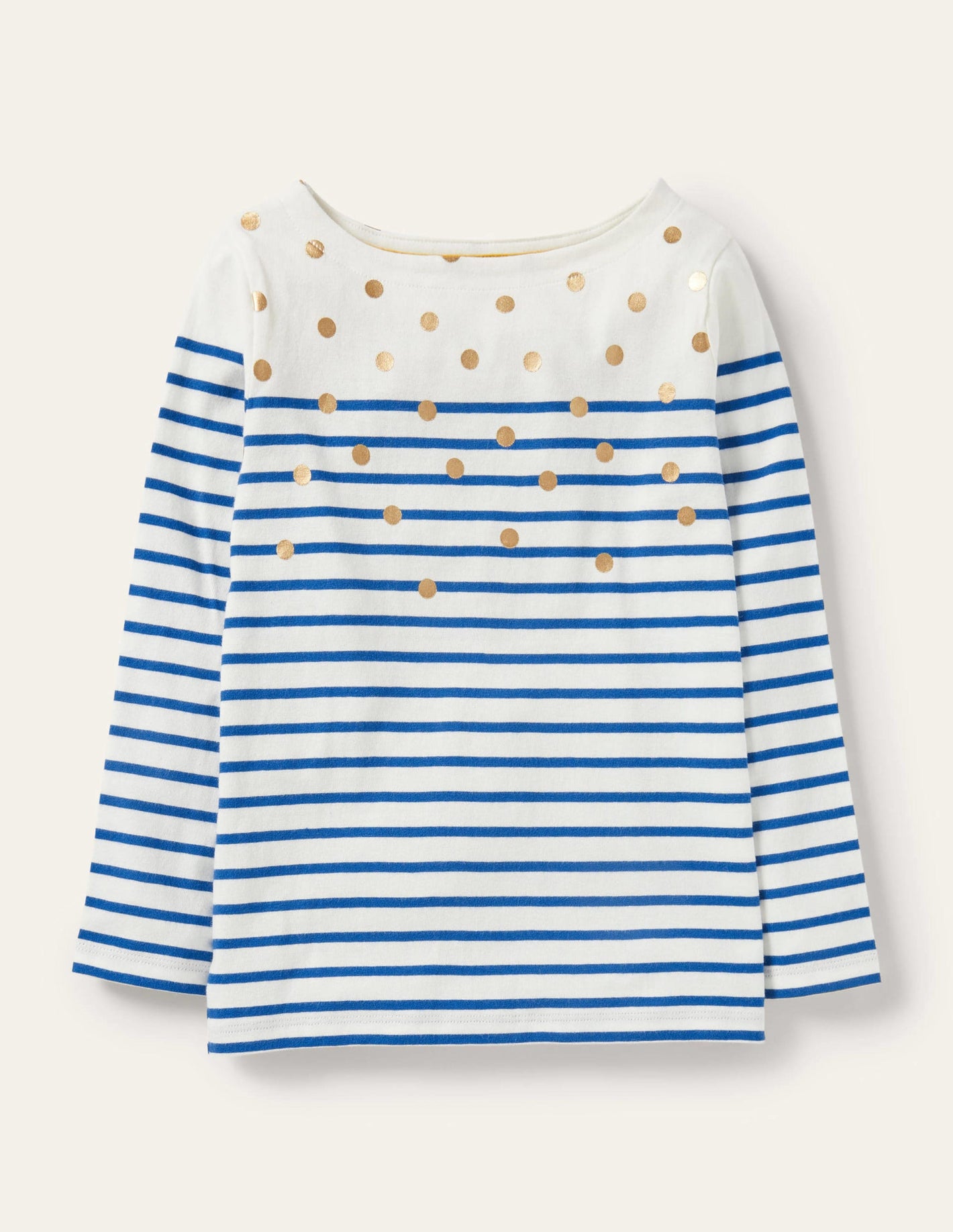 Fun Breton-Ivory/Bright Blue Gold Spot