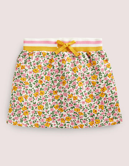 Printed Sweatshirt Skirt-Multi Meadow Floral