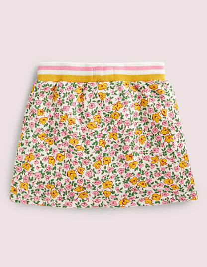 Printed Sweatshirt Skirt-Multi Meadow Floral