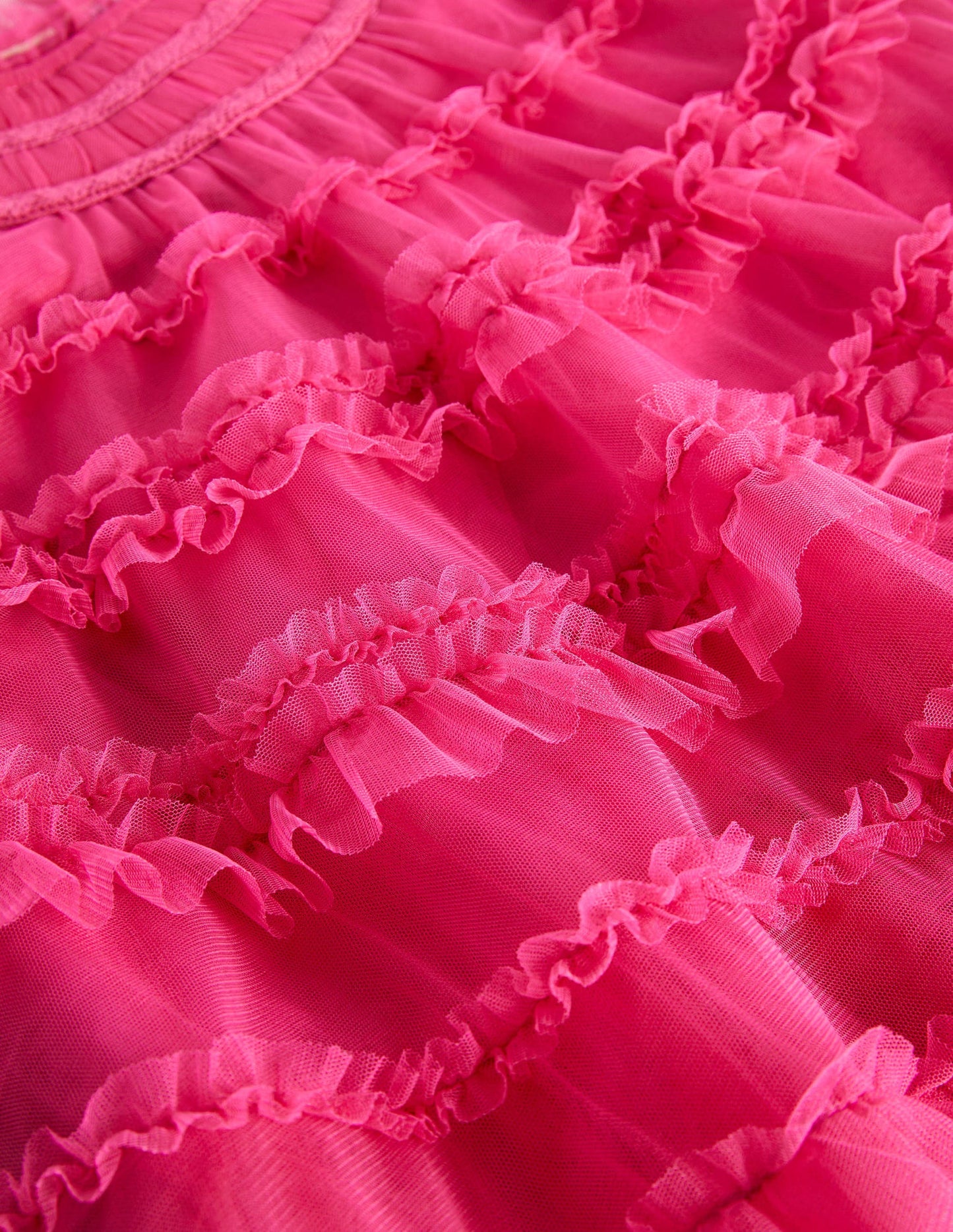 Pink Tulle Tiered Party Dress-Sweet Pink