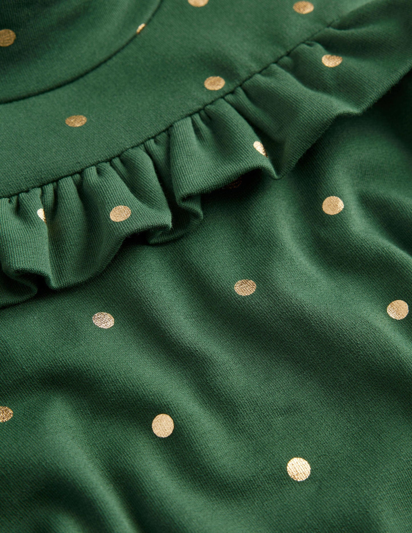 Roll Neck Midi Dress-Trekking Green/Gold Spot