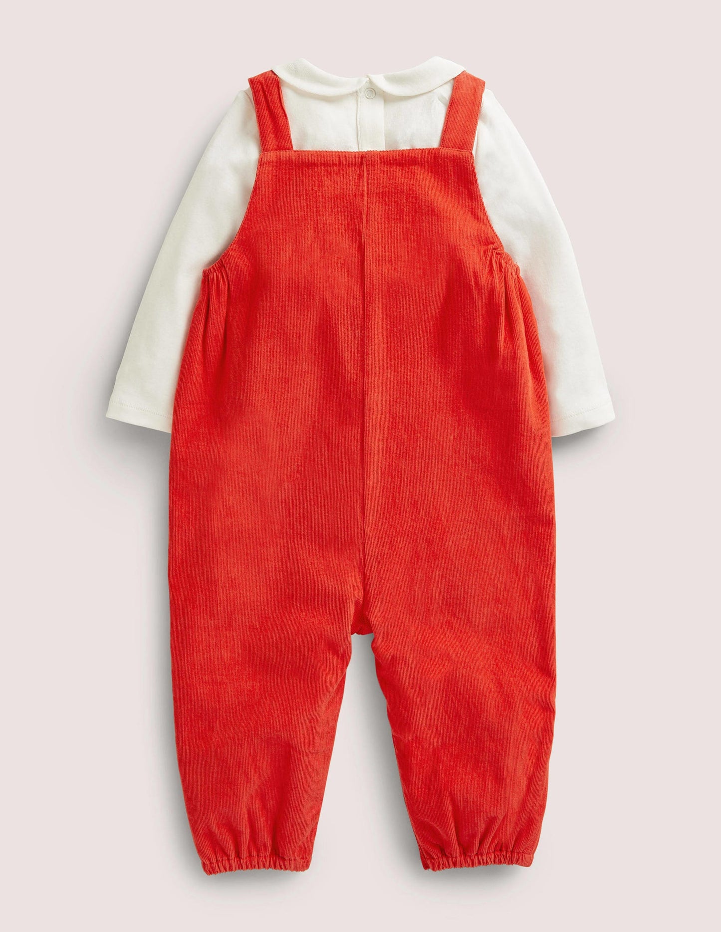 Smocked Dungaree Set-Rockabilly Red