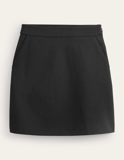 Ponte A-line Mini Skirt-Black