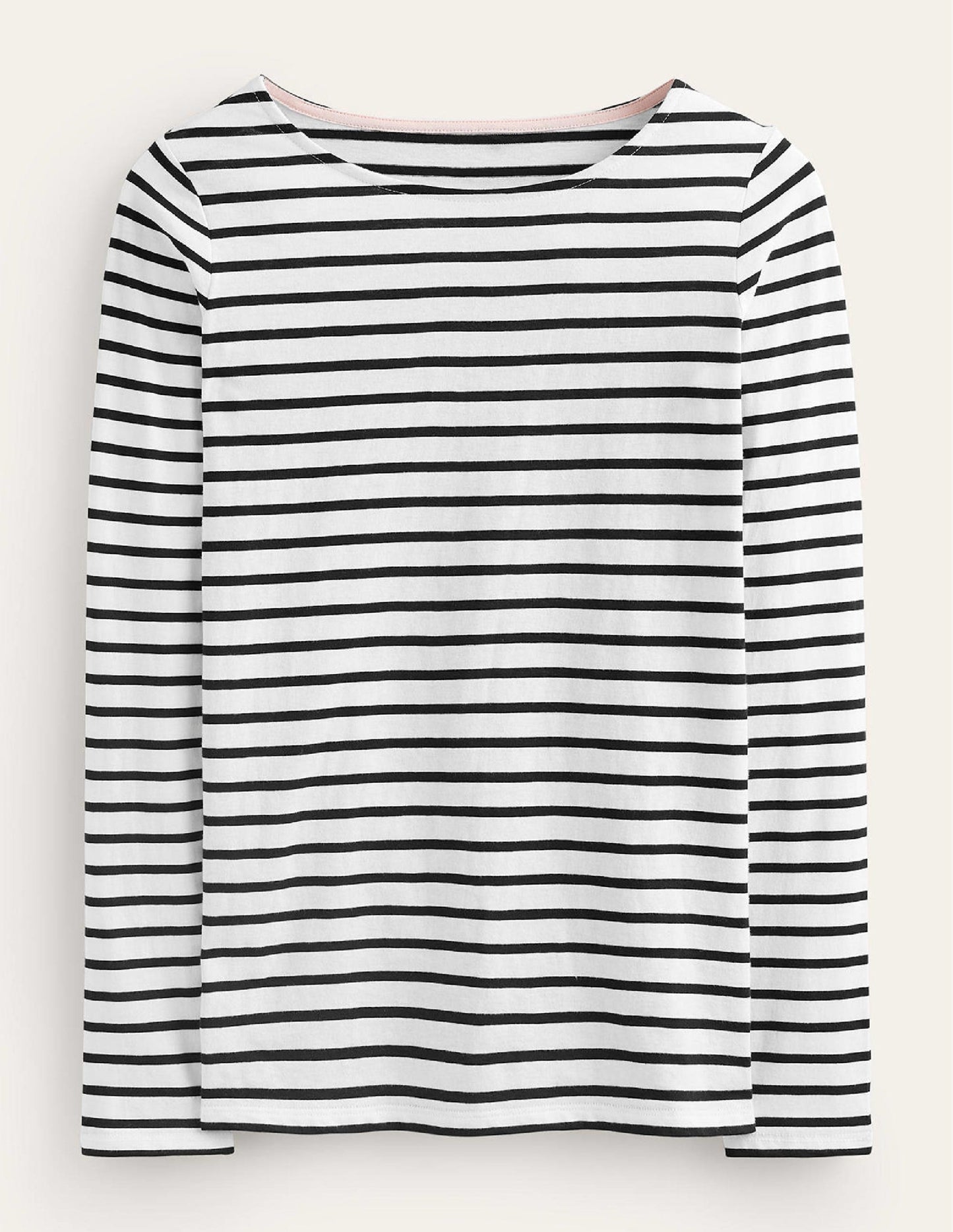 Ella Long Sleeve Breton -Ivory, Black