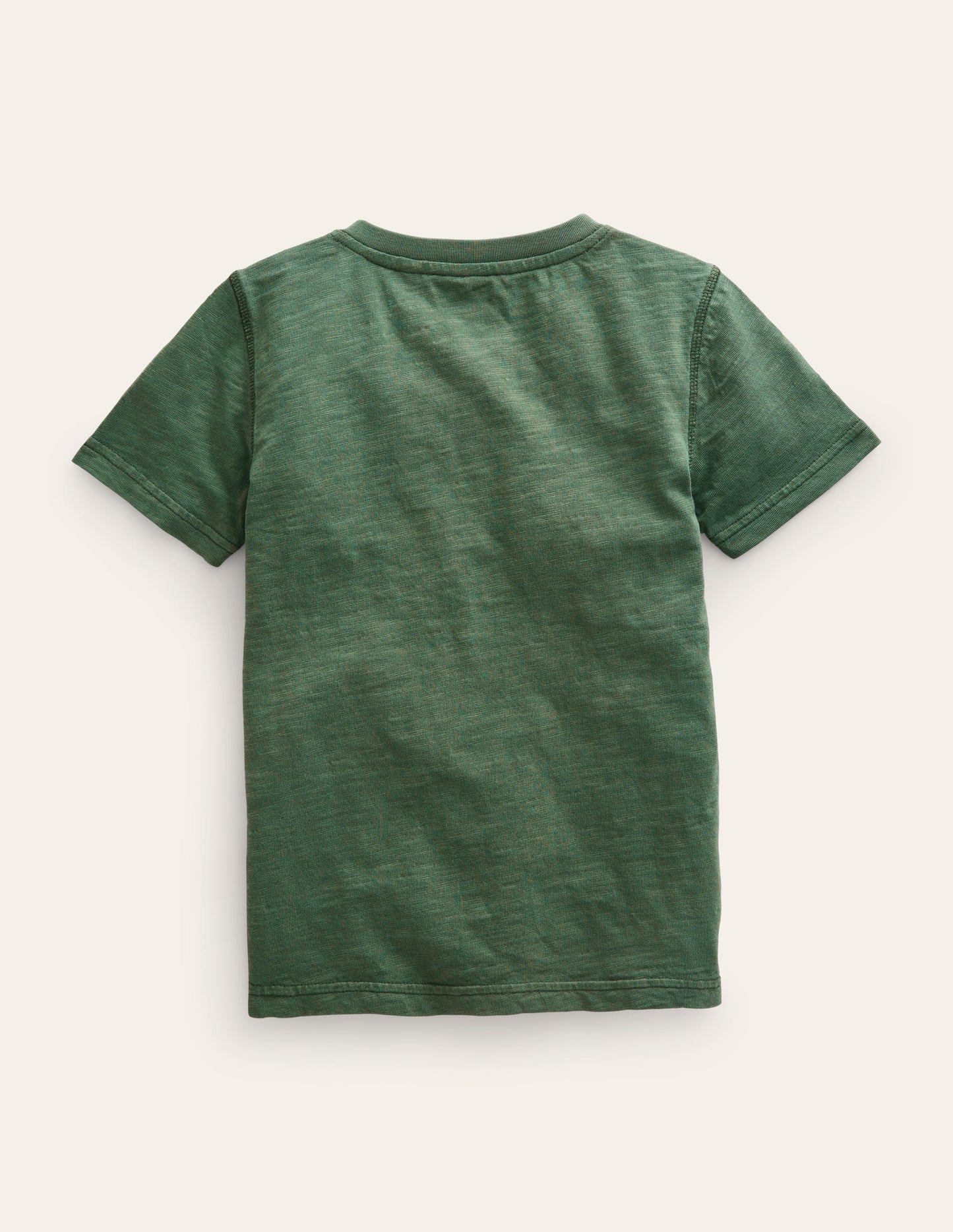 Washed Cotton Henley T-shirt-Monster Green