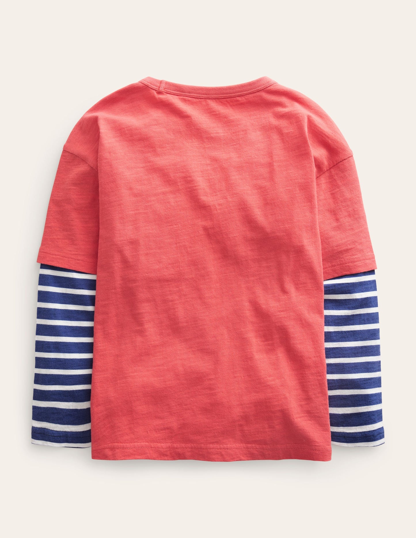 Layered Long-Sleeve T-Shirt-Jam Red