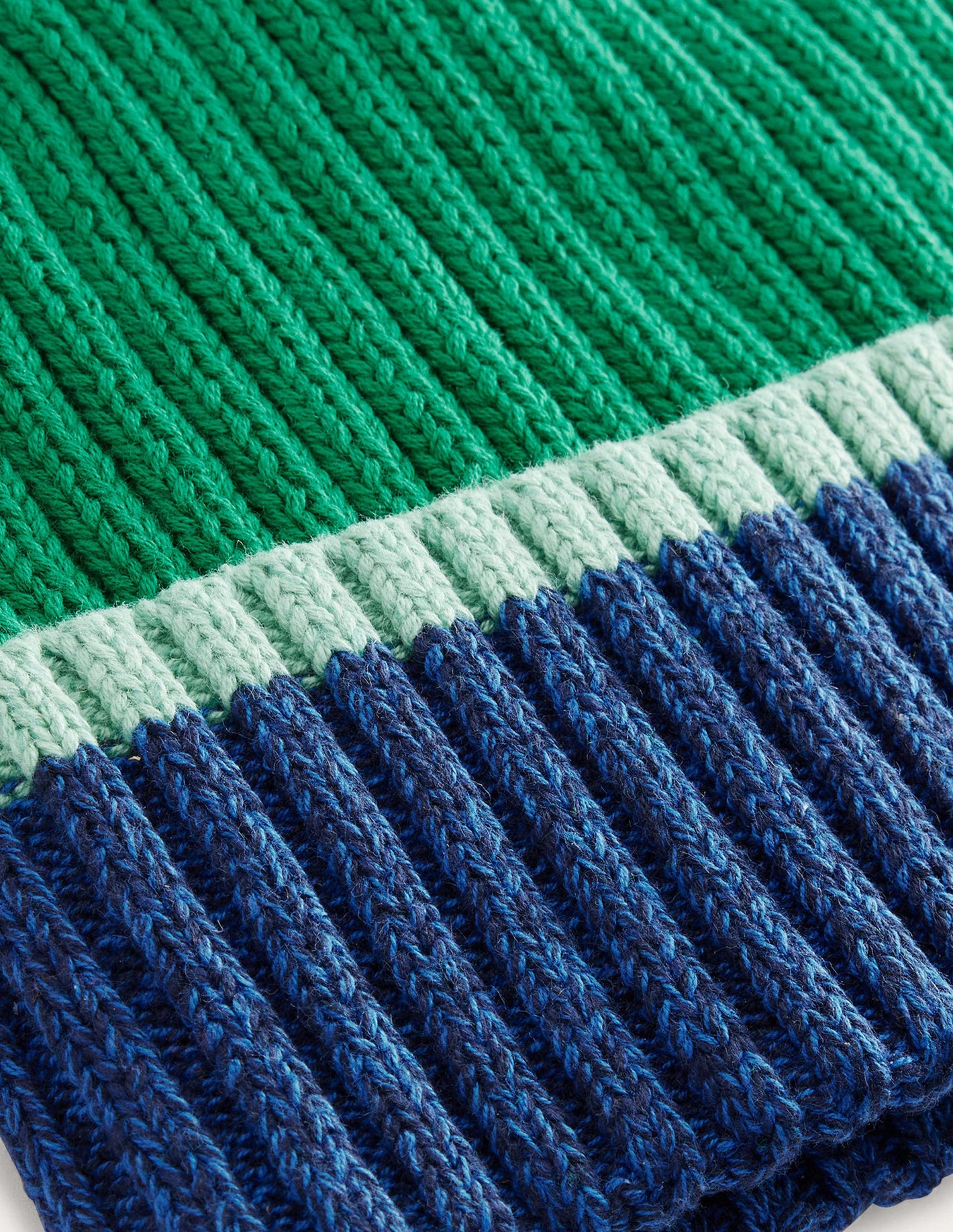 Colour Block Beanie-Meadow Green