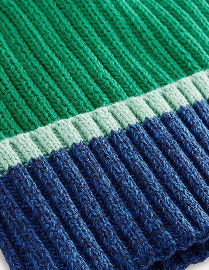 Colour Block Beanie-Meadow Green