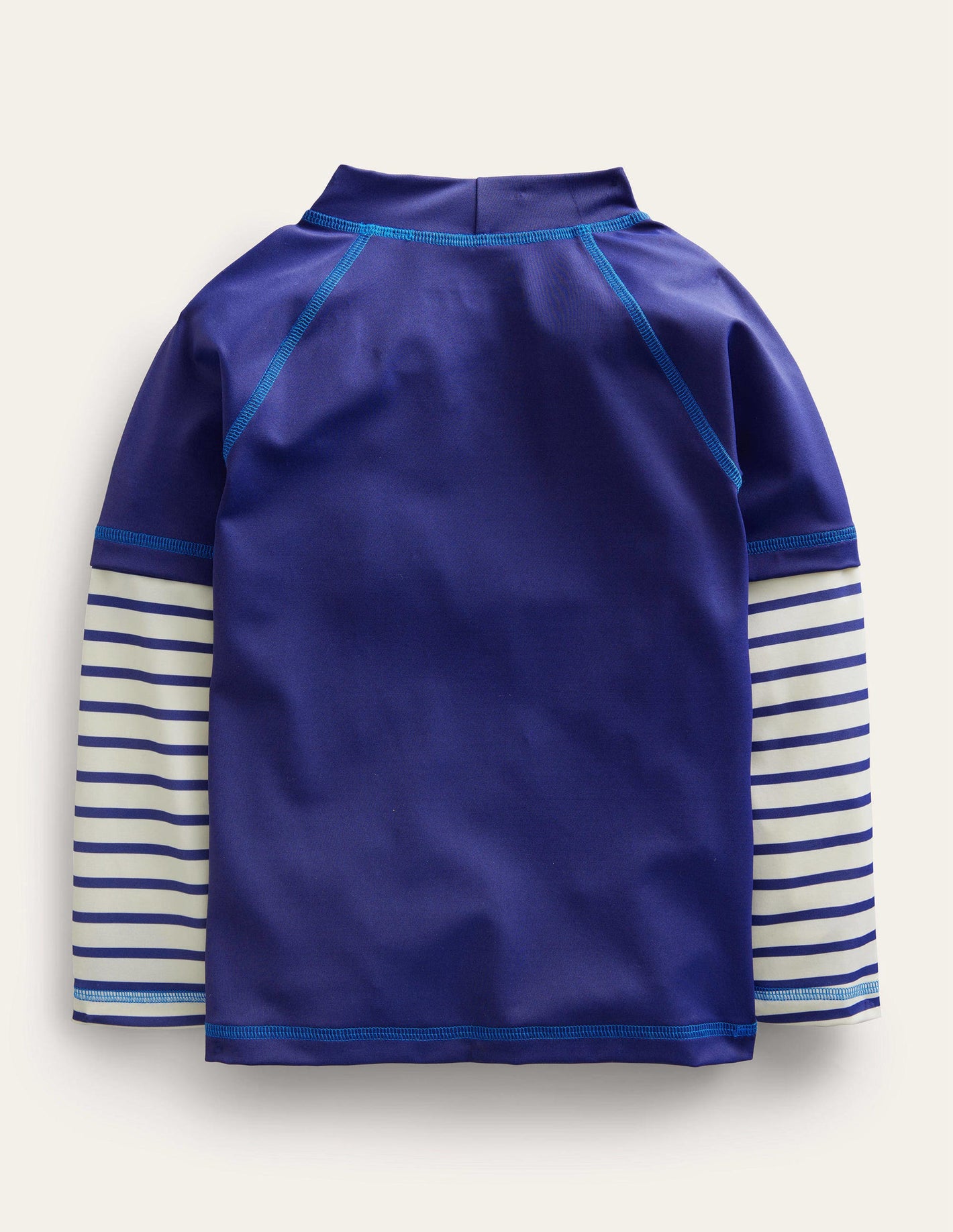 Logo Rash Vest-Starboard Blue, Ivory Stripe