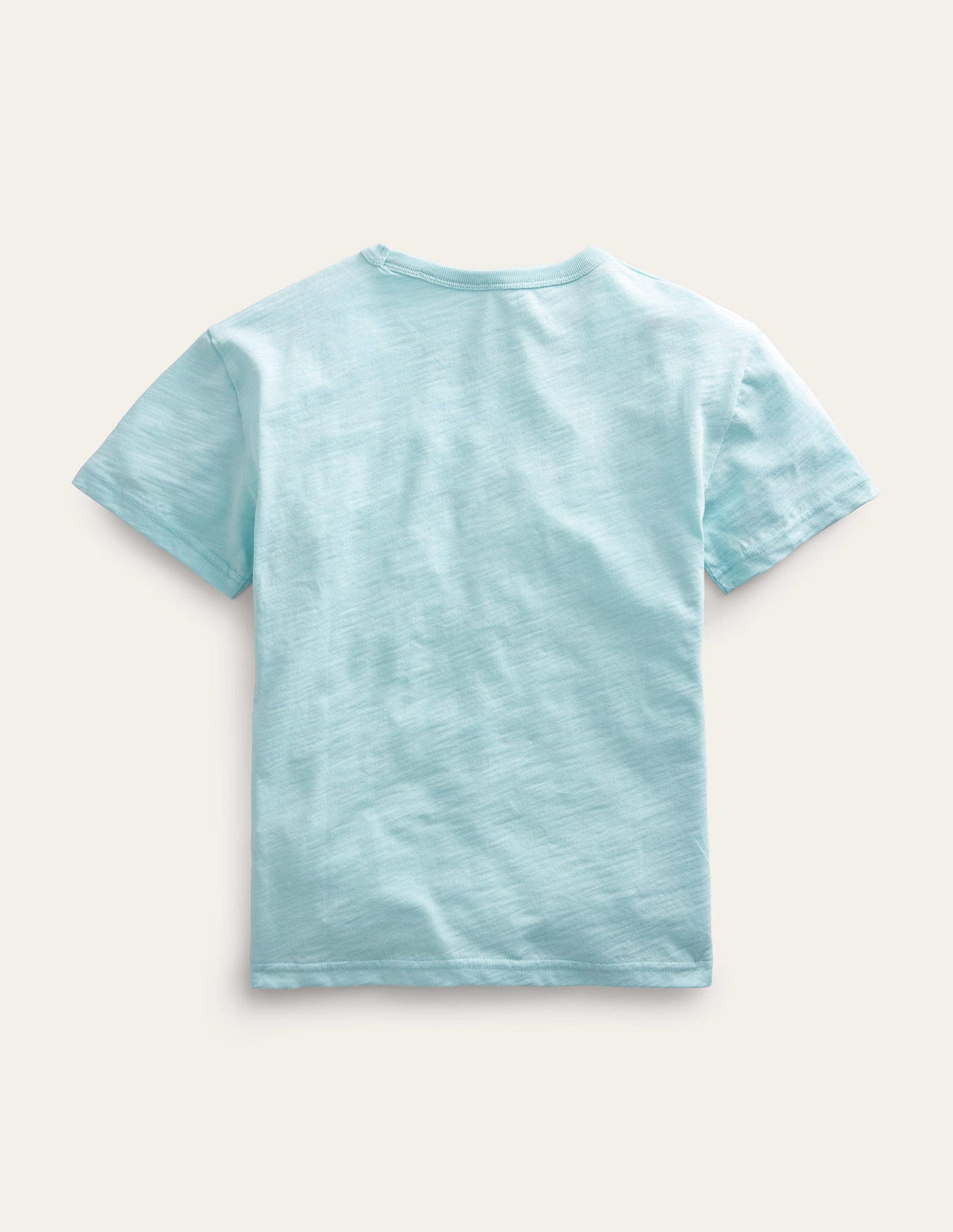 Relaxed Striped Cotton T-Shirt-Iced Aqua Blue