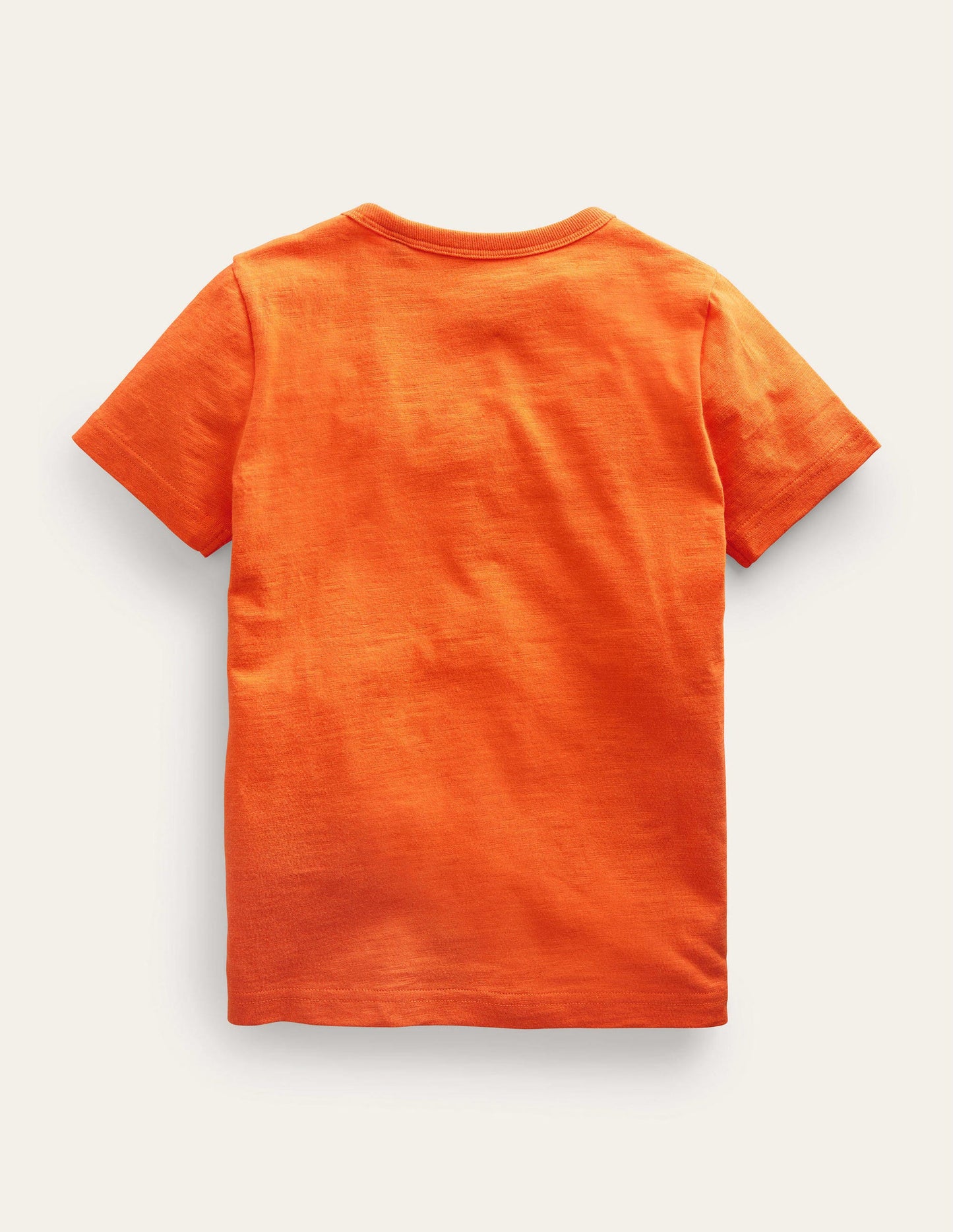 Animal Printed Cotton T-Shirt-Fire Opal Orange Rhino