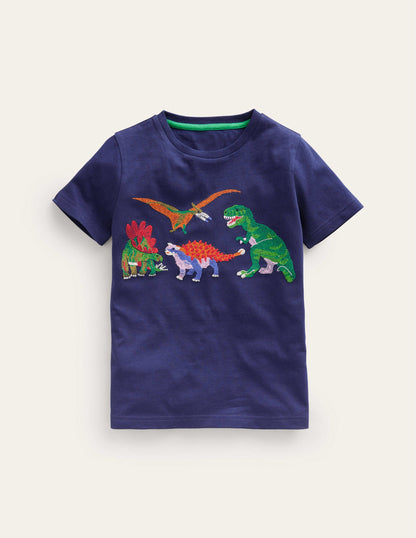 Small Superstitch T-shirt-College Navy Dinos