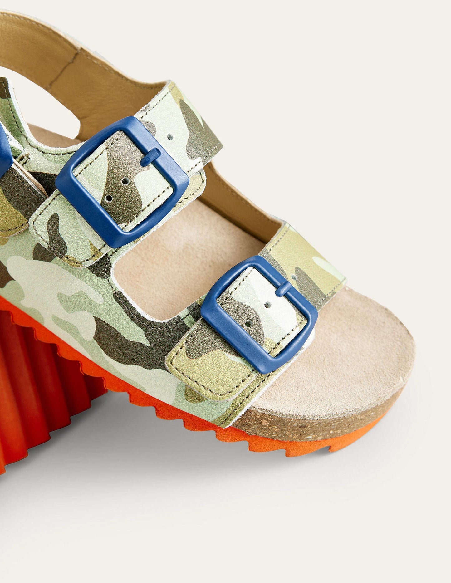 Leather Sandal-Camo Green