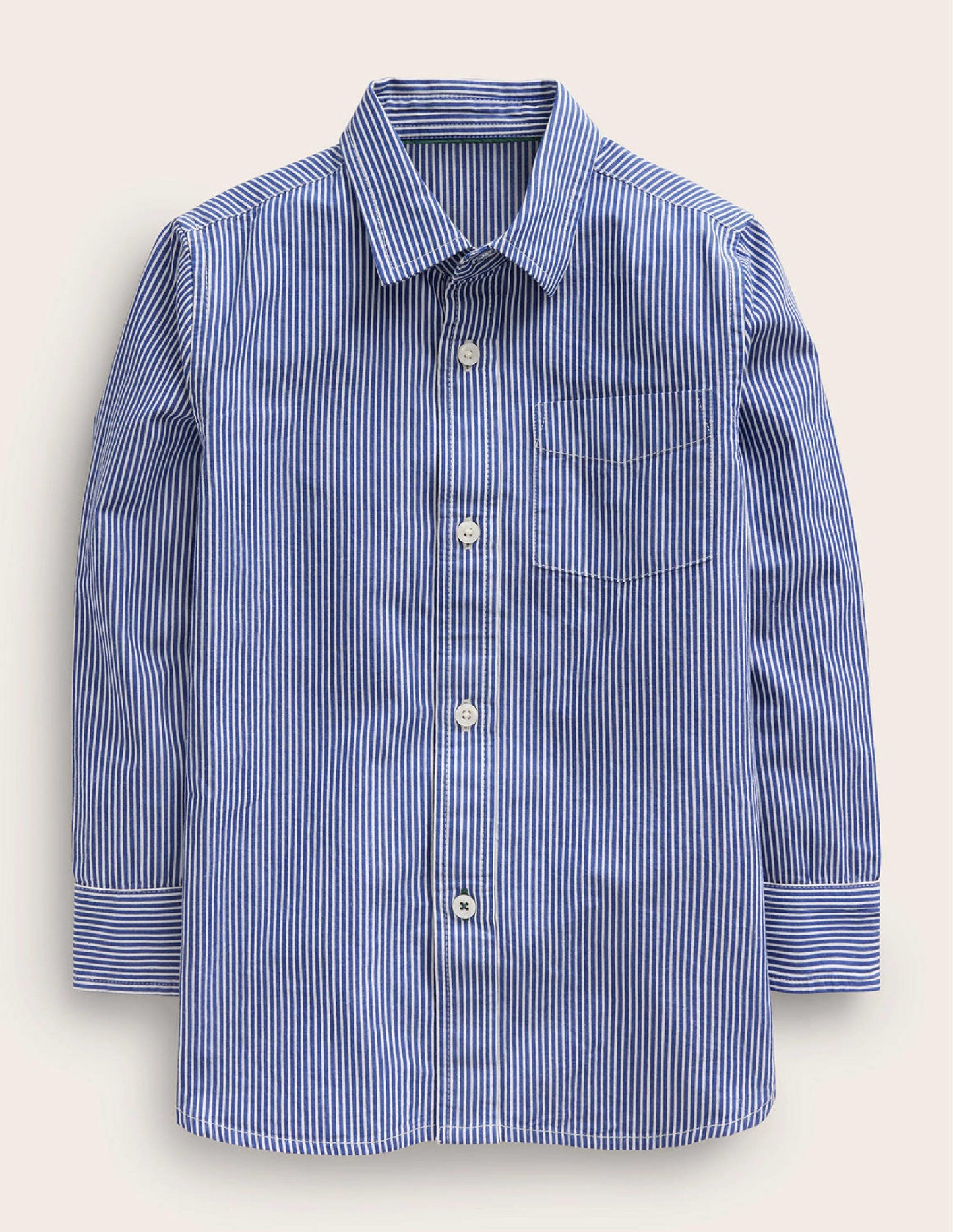 Cotton Shirt-Mazarine Blue/Ivory