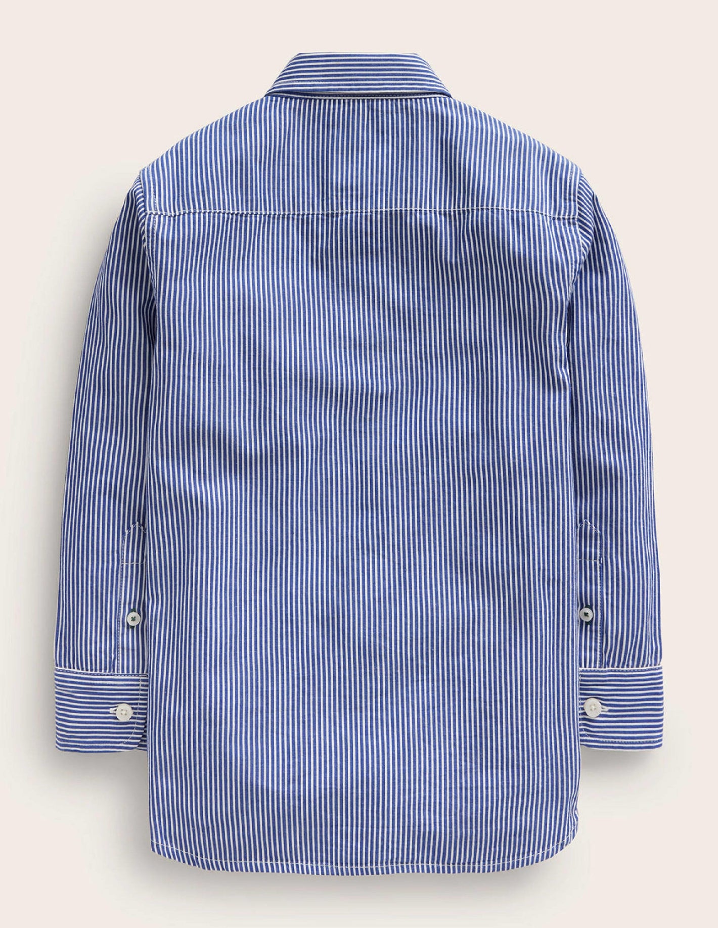 Cotton Shirt-Mazarine Blue/Ivory