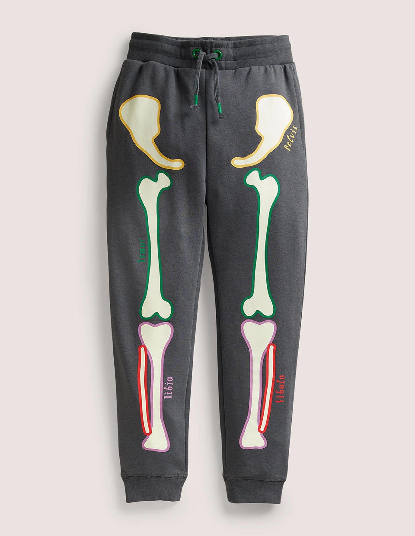 Halloween Skeleton Joggers-Smoke Grey Skelton