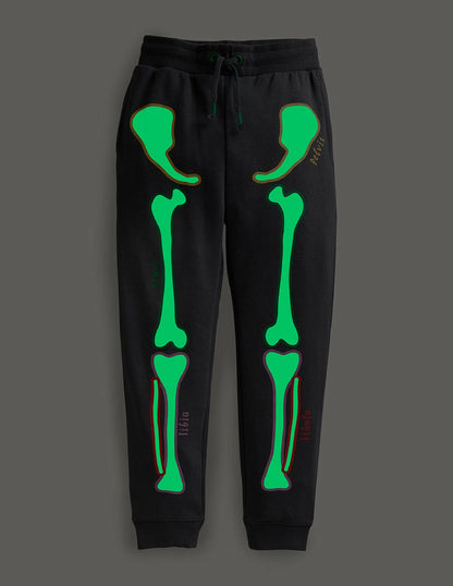 Halloween Skeleton Joggers-Smoke Grey Skelton