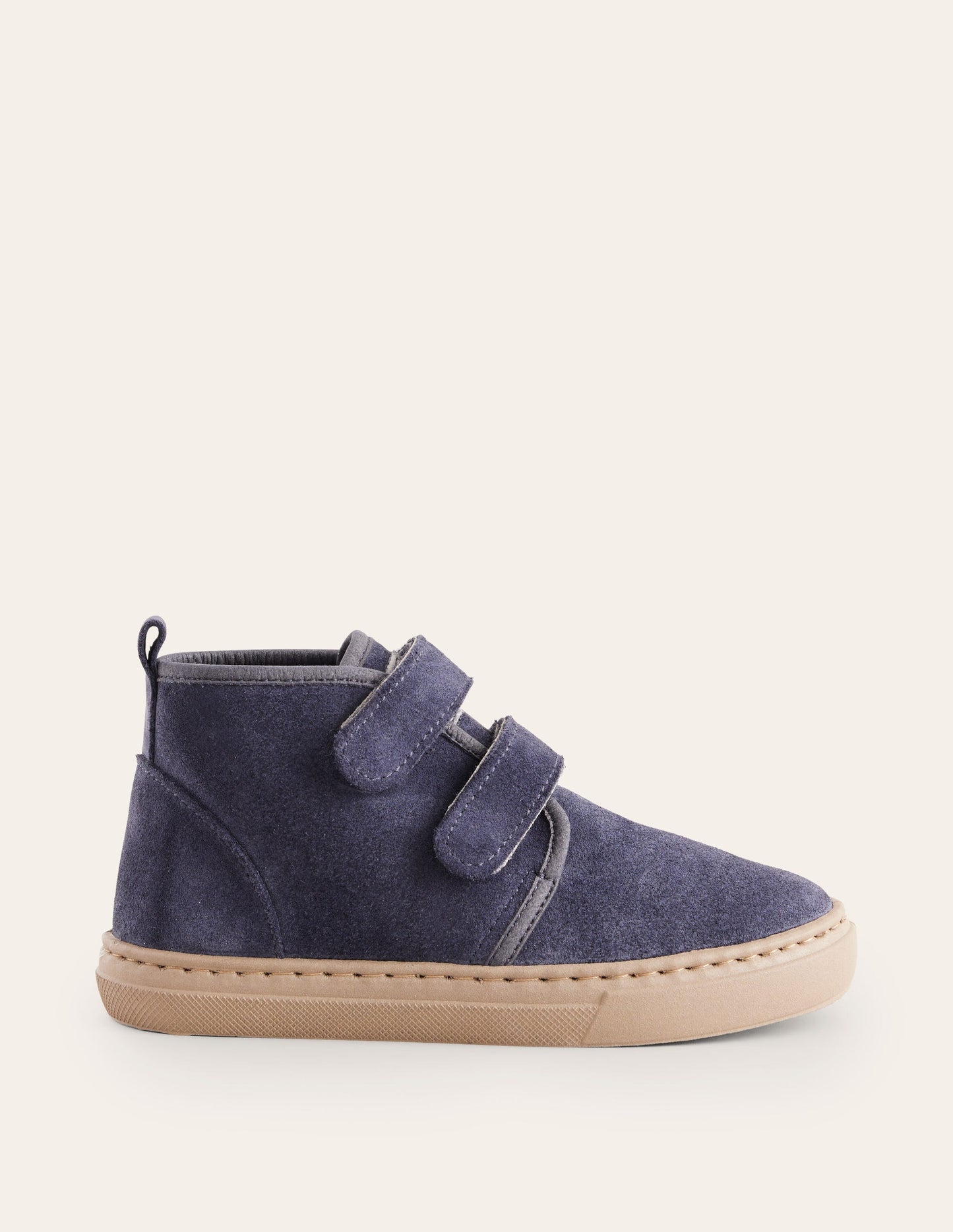 Suede Strap Boots-Navy