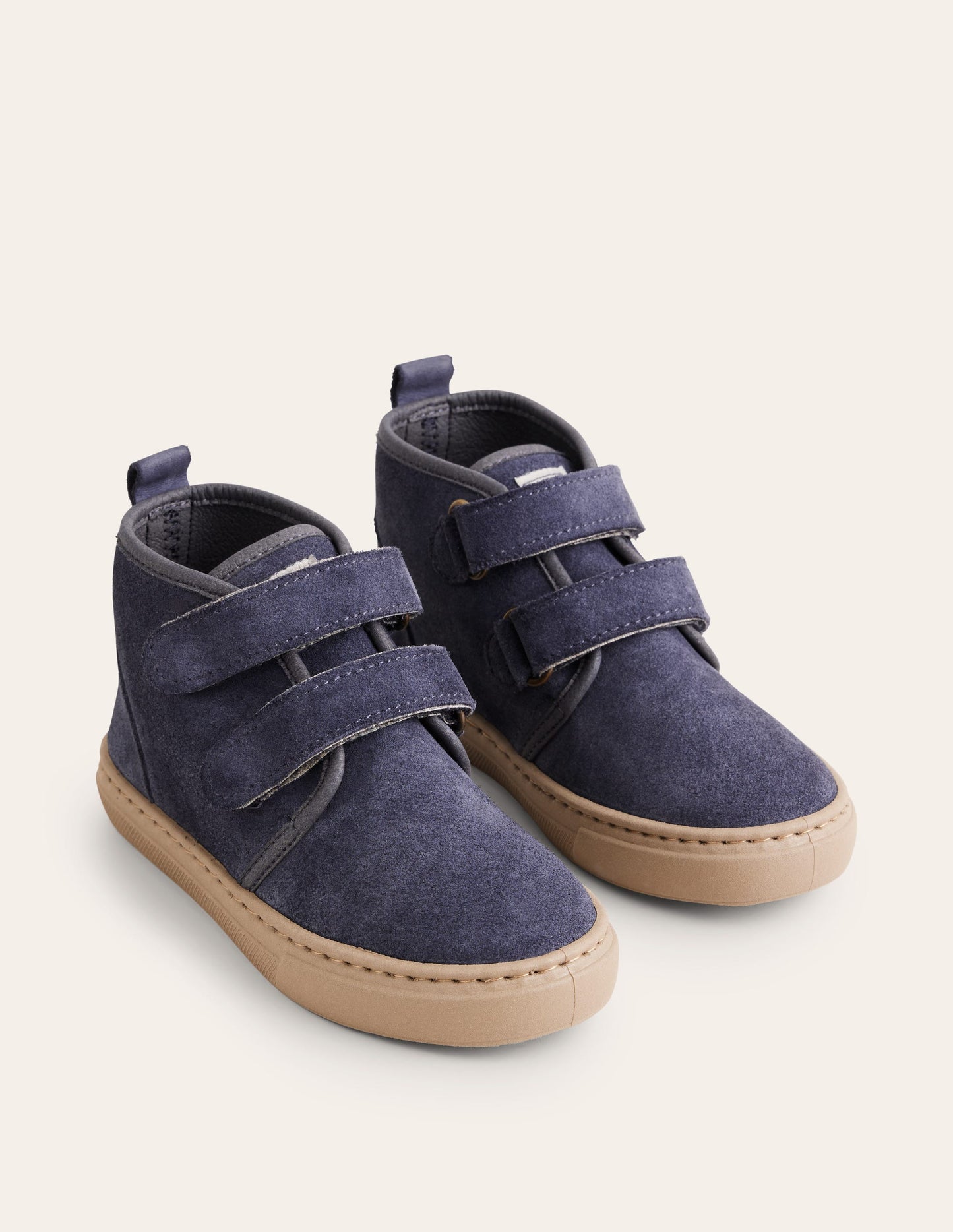 Suede Strap Boots-Navy