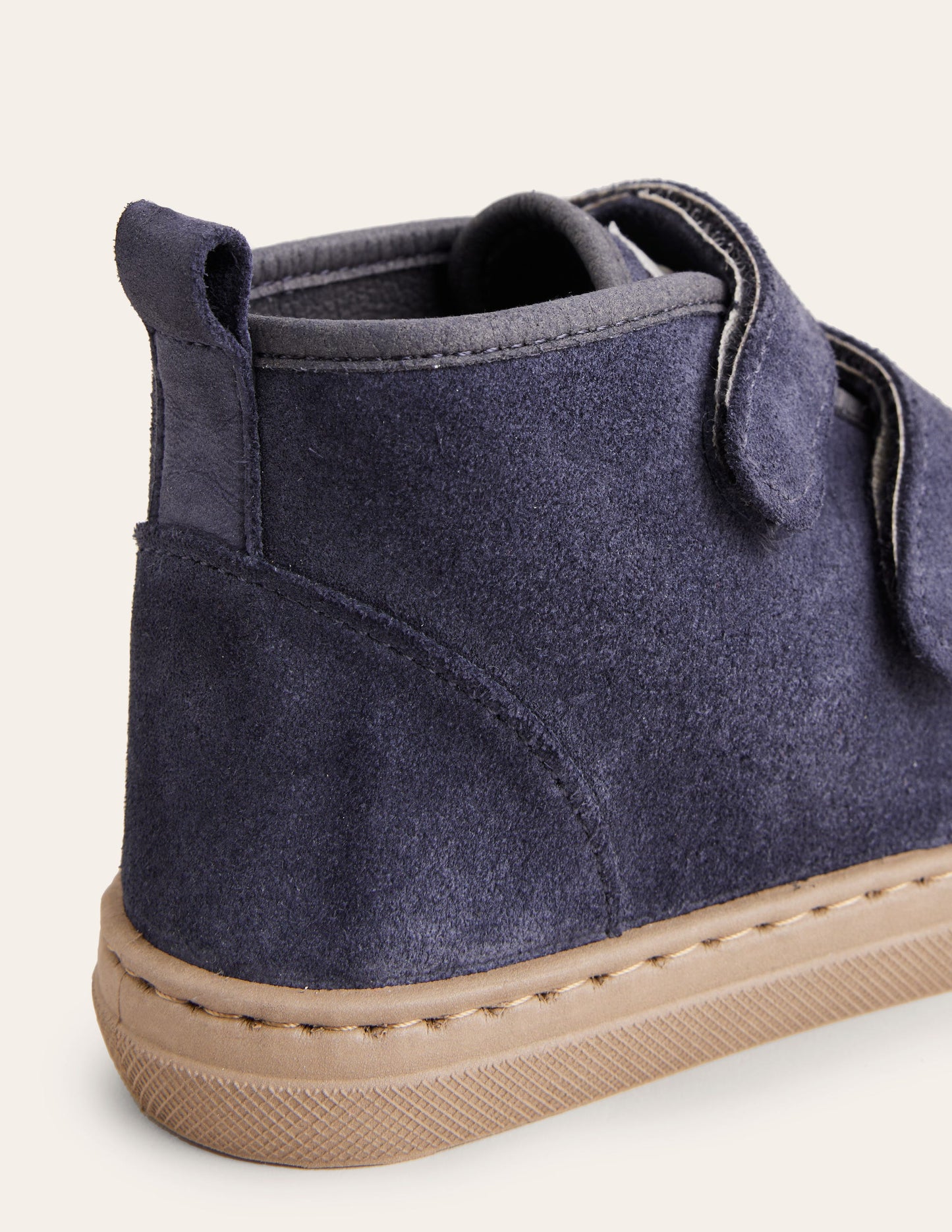 Suede Strap Boots-Navy