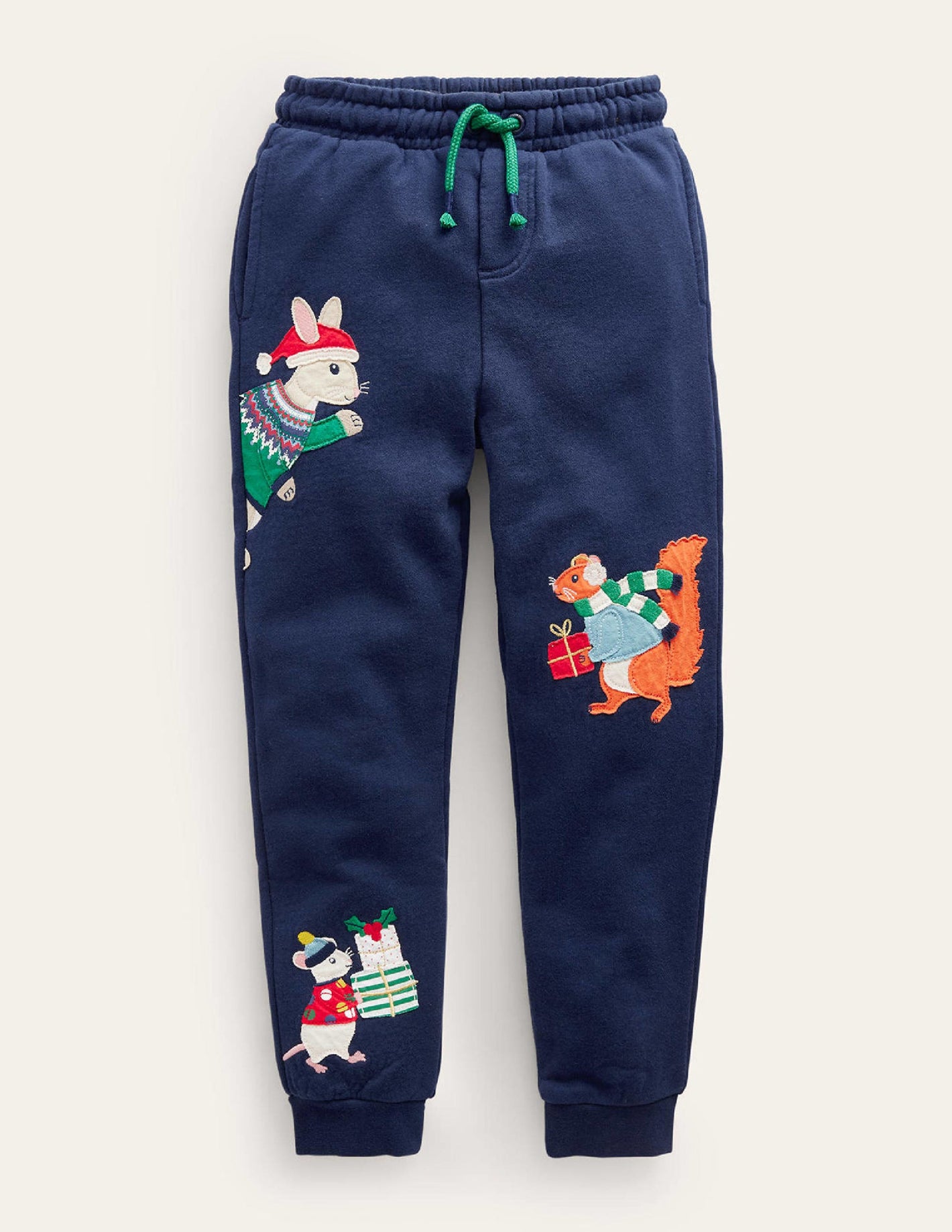 Christmas Applique Joggers-Festive Bunnies