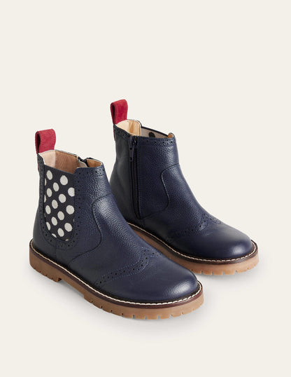 Leather Chelsea Boots-French Navy