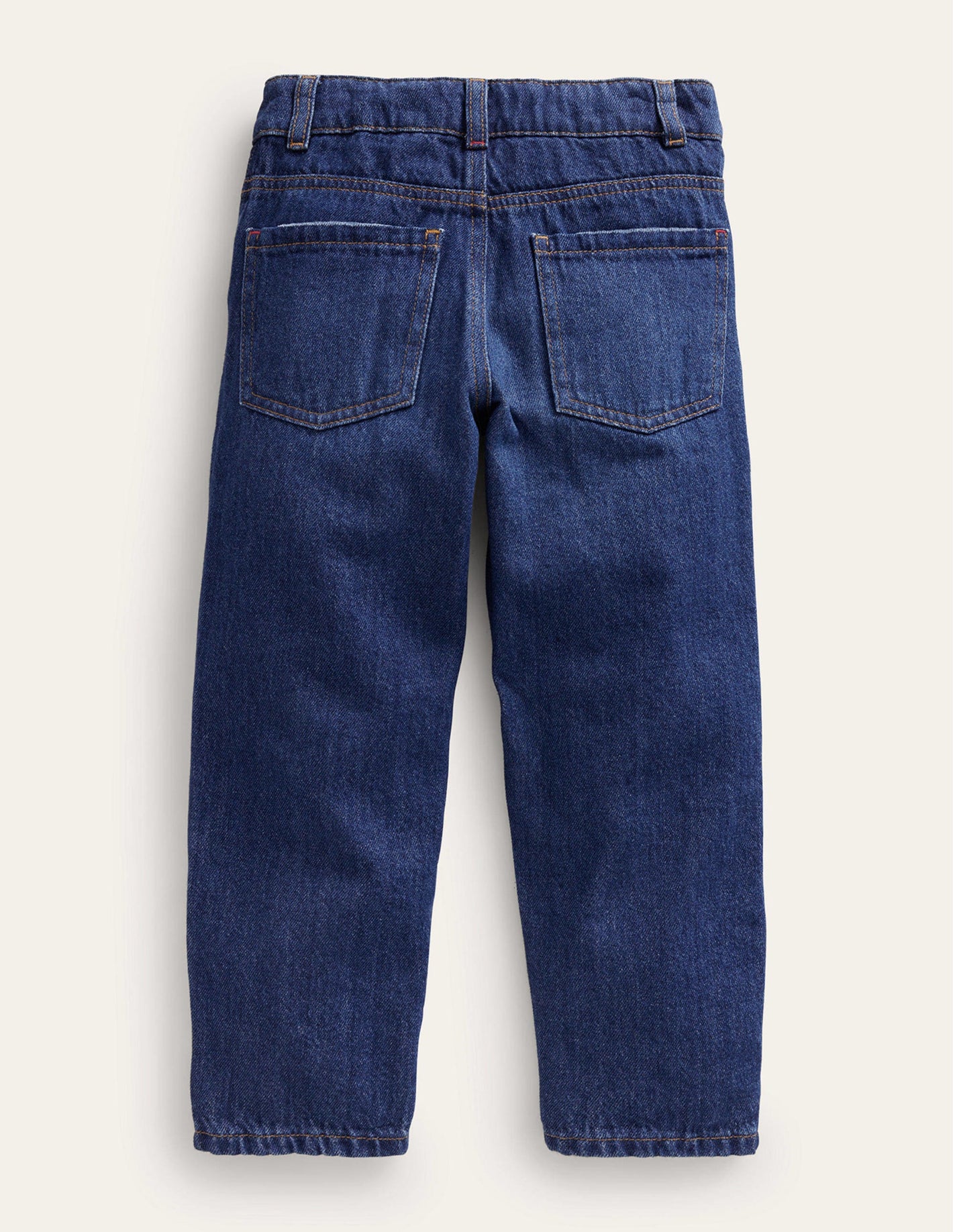 Relaxed Straight-Leg Jeans-Mid Wash