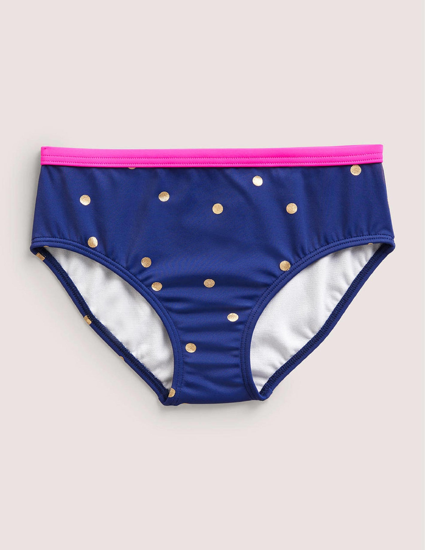 Patterned Bikini Bottoms-Harmony Blue Gold Spot