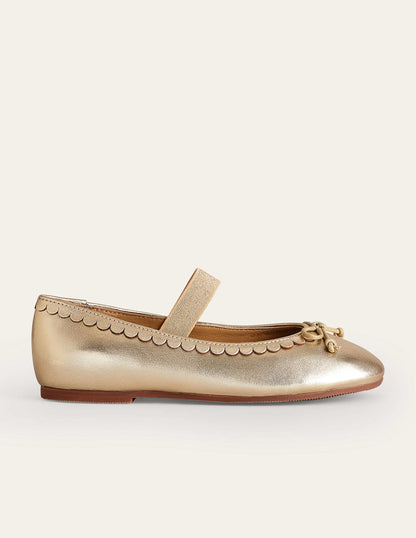 Leather Ballet Flat-Gold Metallic