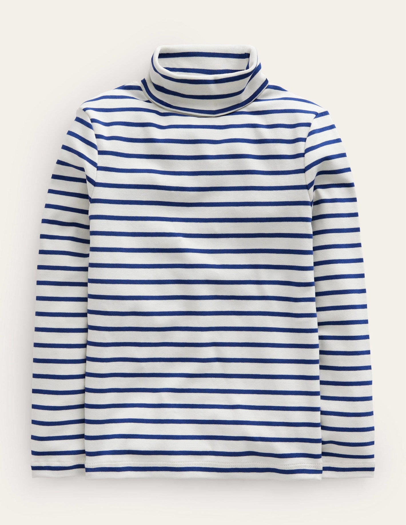 Super Soft Roll Neck Top-Navy/Ivory