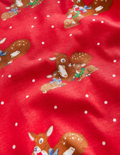 Snug Long John Pyjamas-Rockabilly Red Deer