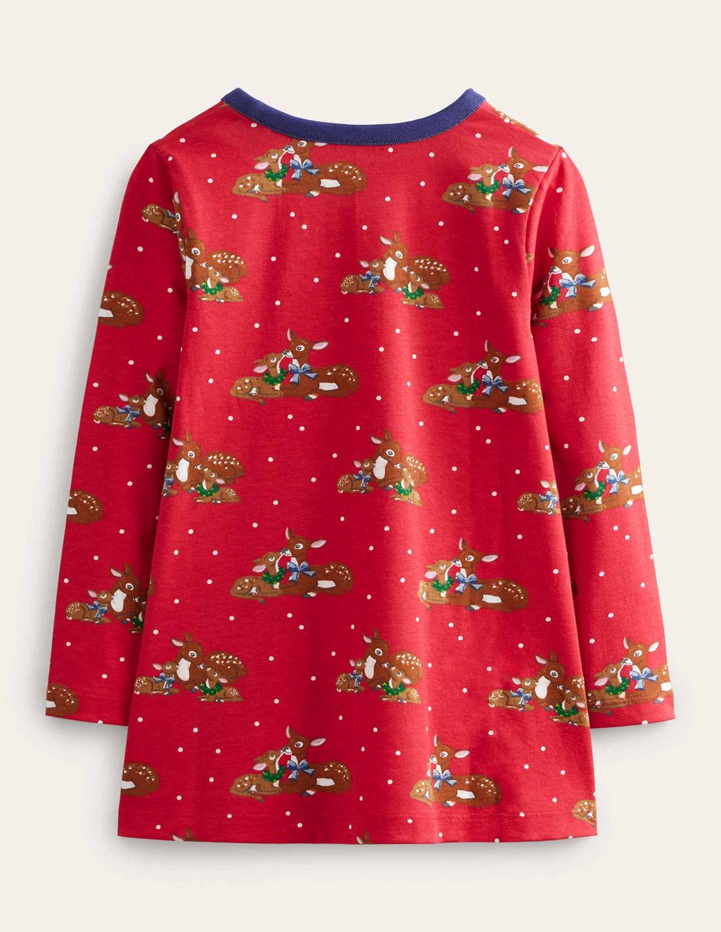 Printed Tunic-Rockabilly Red Festive Deer