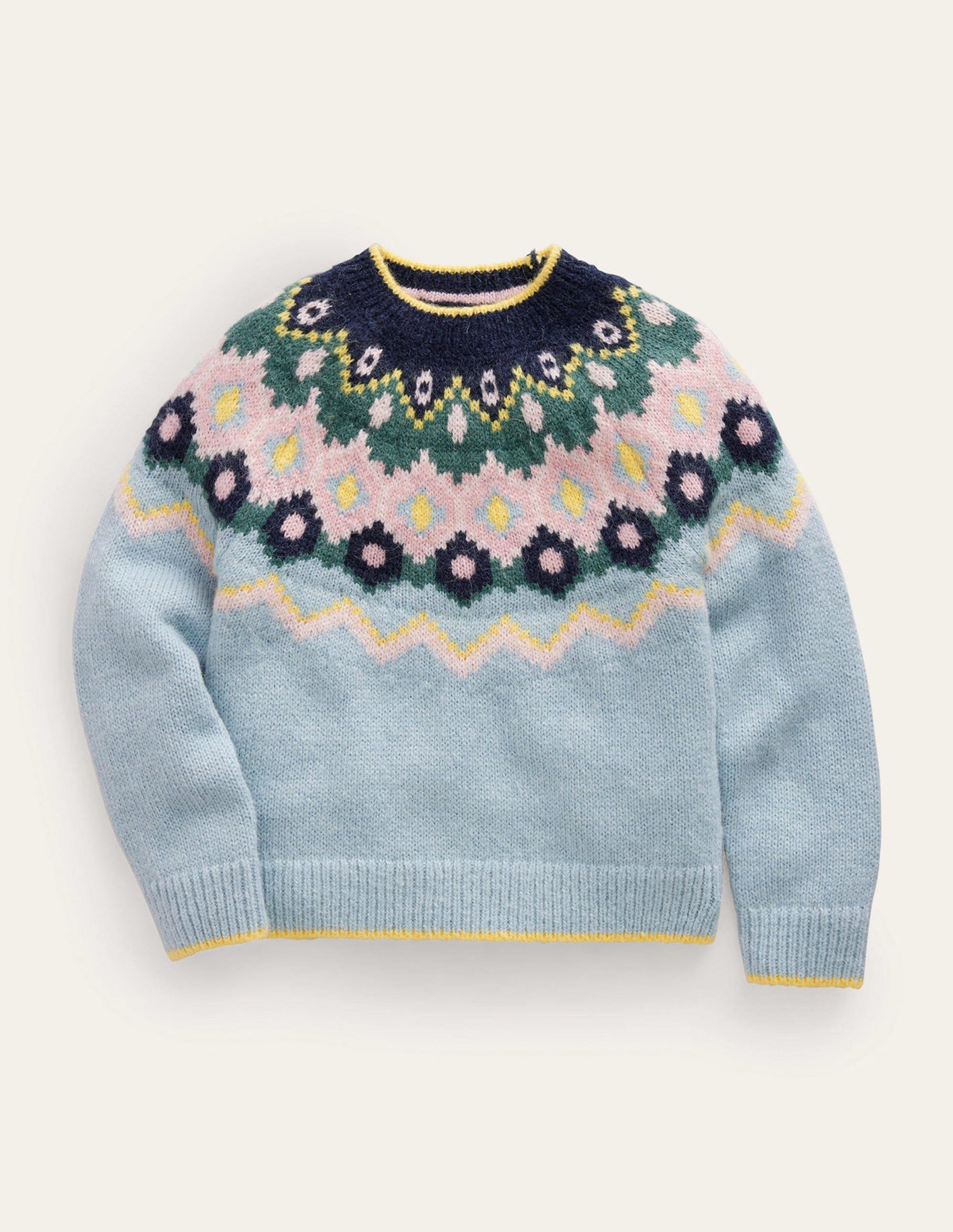 Cosy Fair Isle Jumper-Dusk Blue