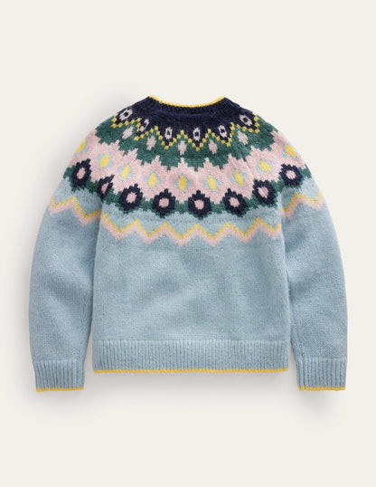 Cosy Fair Isle Jumper-Dusk Blue