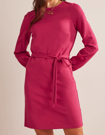 Violet Ponte Shift Dress-Warm Cranberry