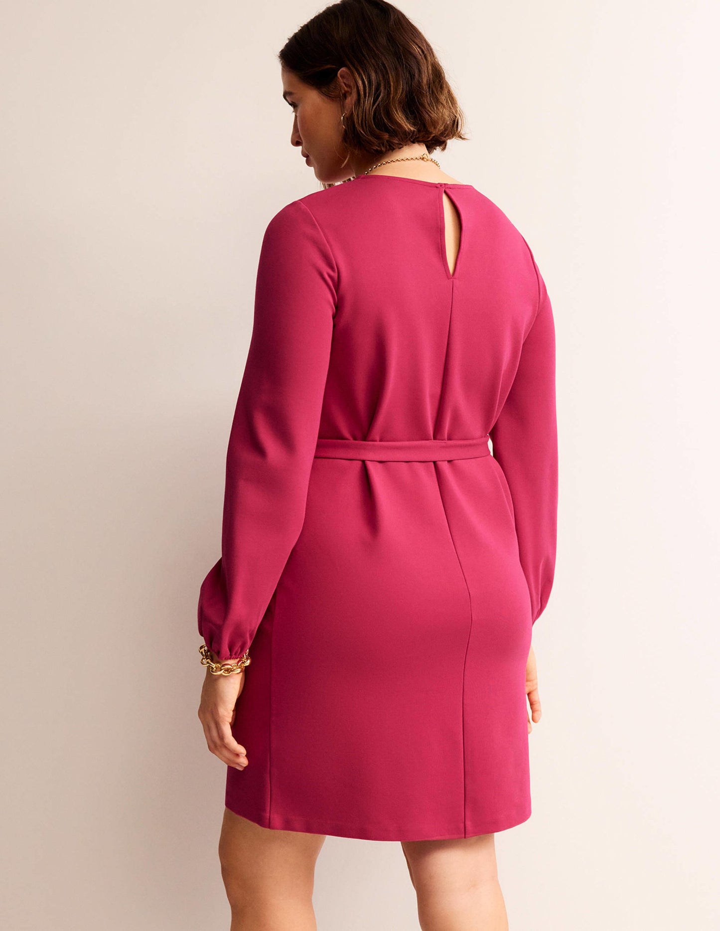 Violet Ponte Shift Dress-Warm Cranberry