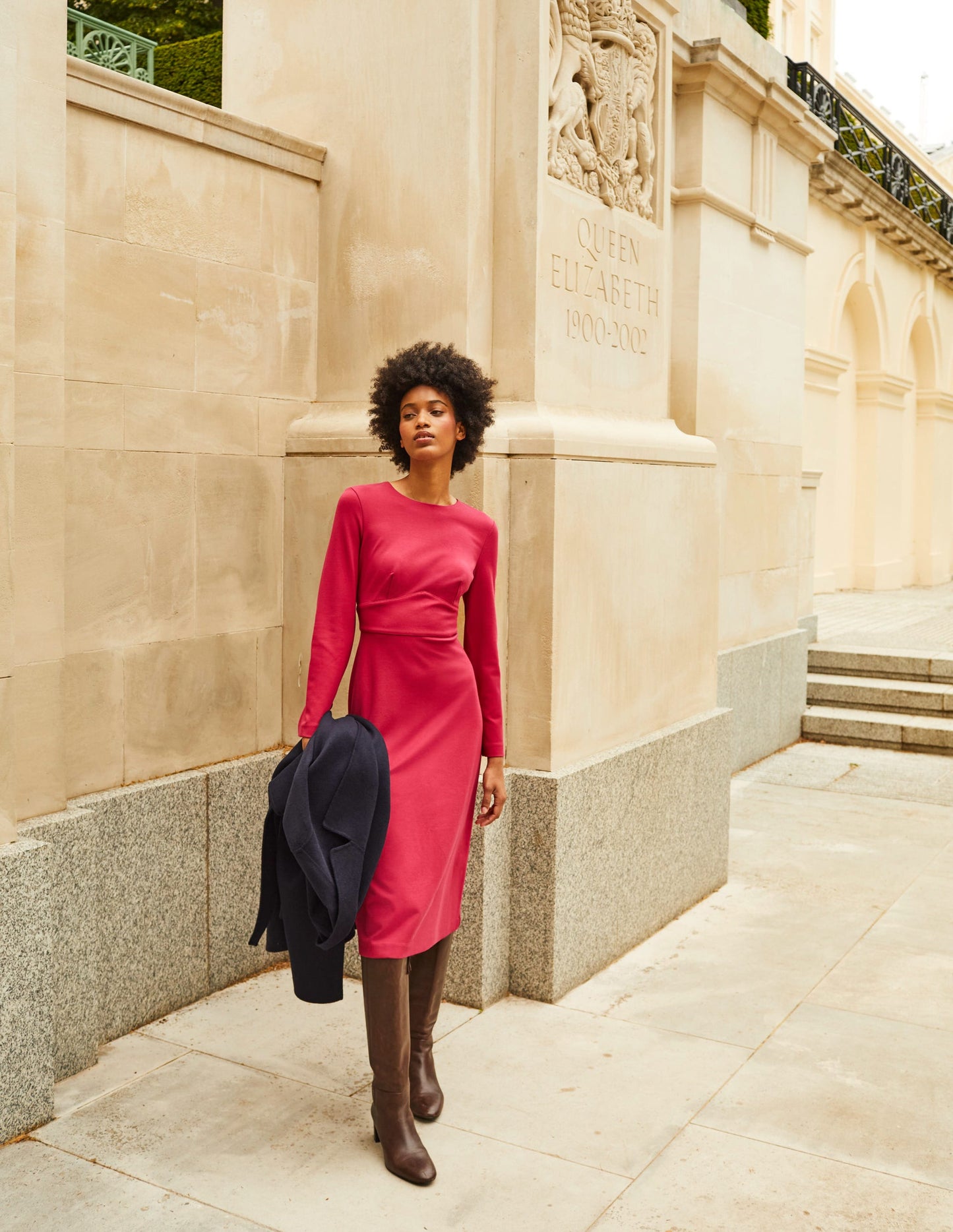 Nadia Ponte Midi Dress-Warm Cranberry