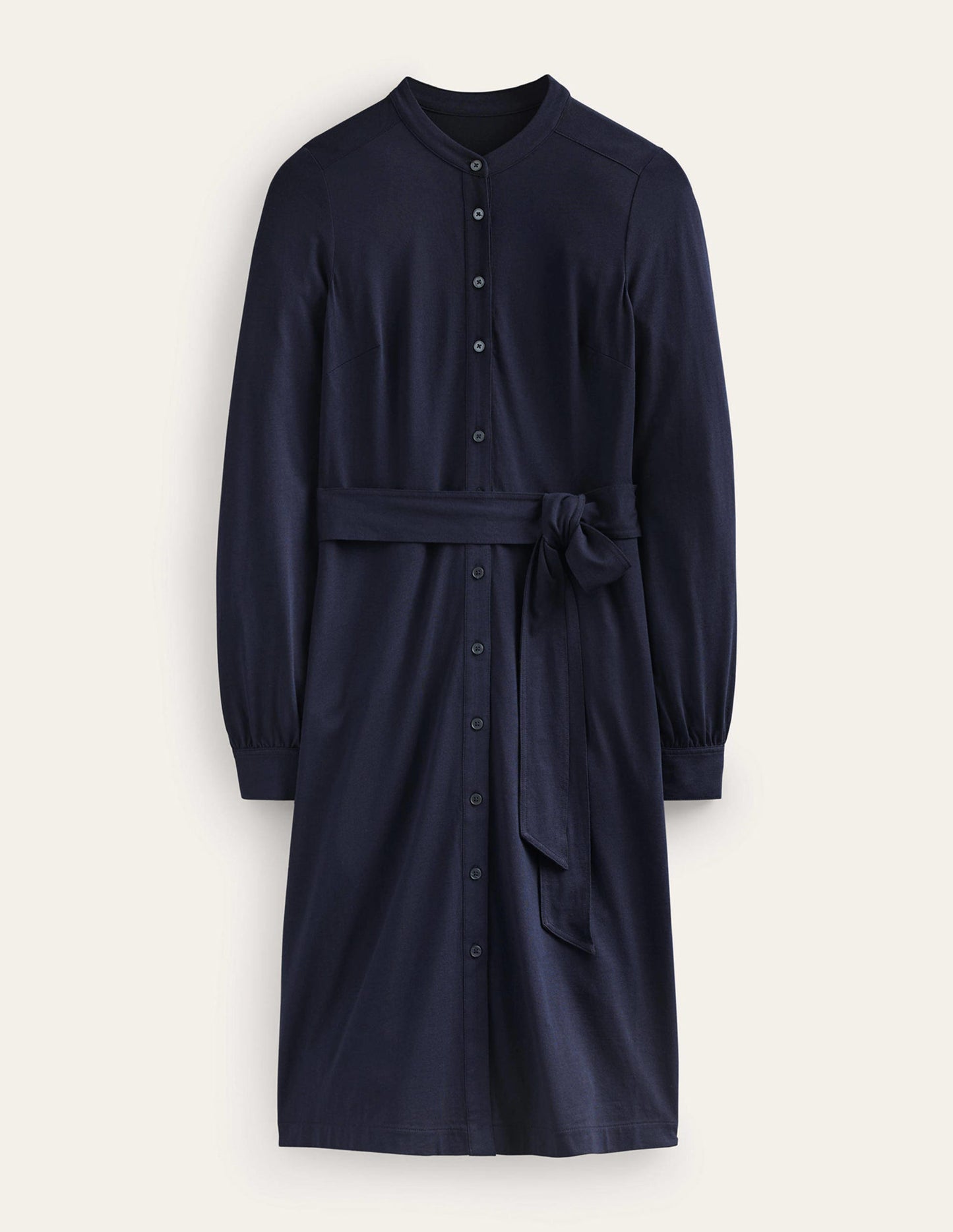 Julia Jersey Shirt Dress-Navy