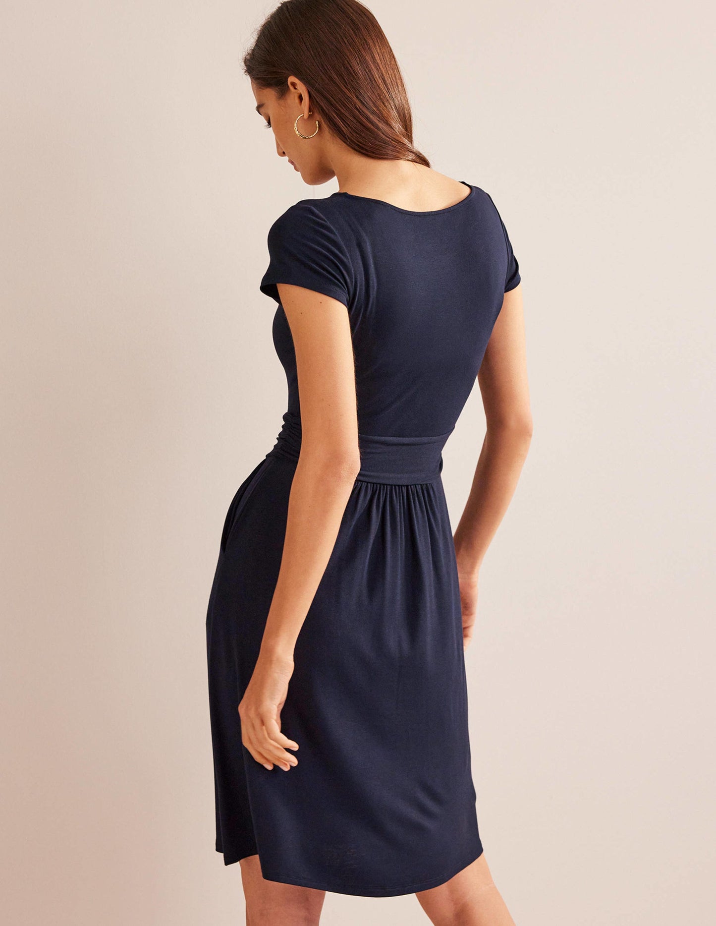 Amelie Jersey Dress-Navy