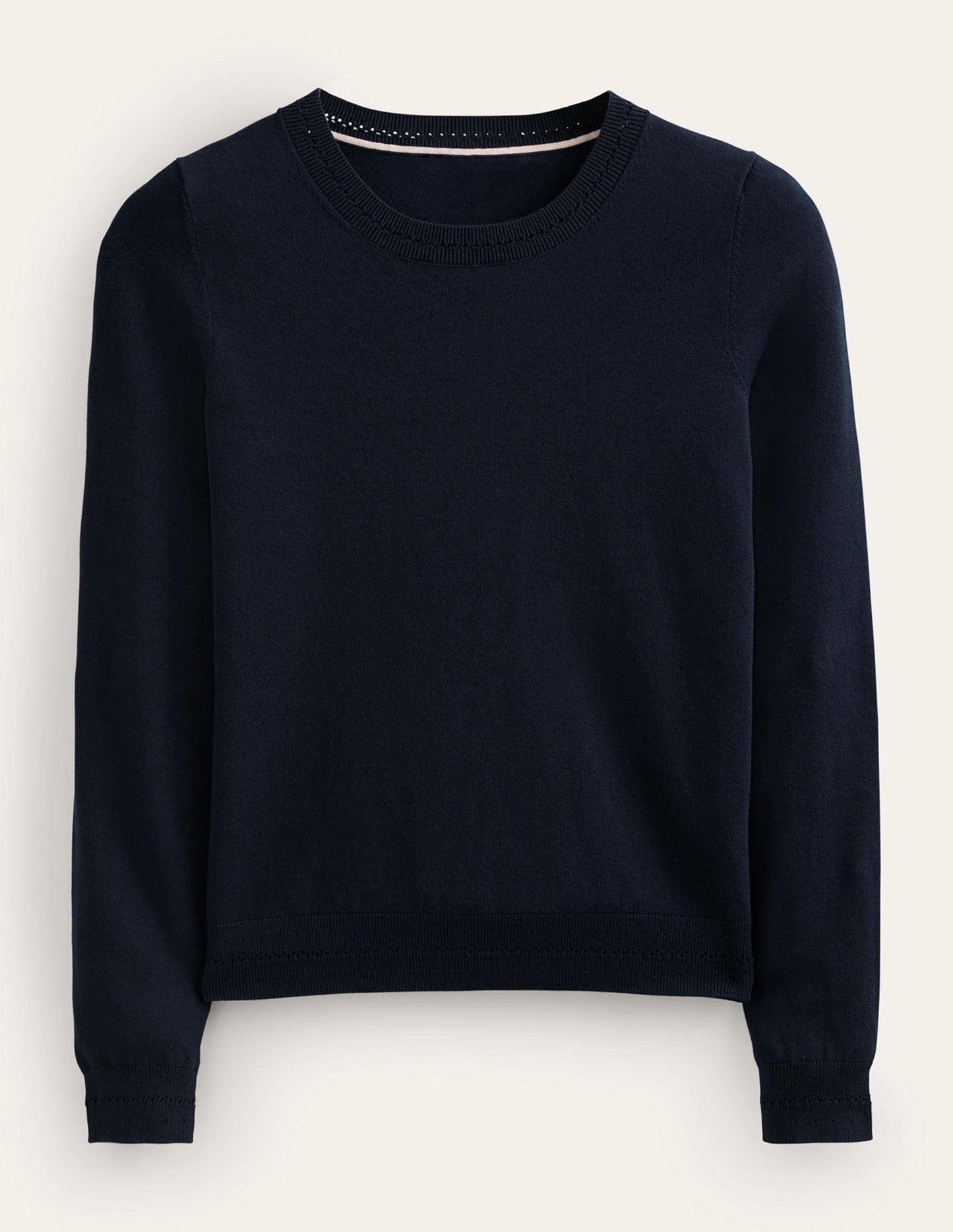 Catriona Cotton Crew Jumper-Navy