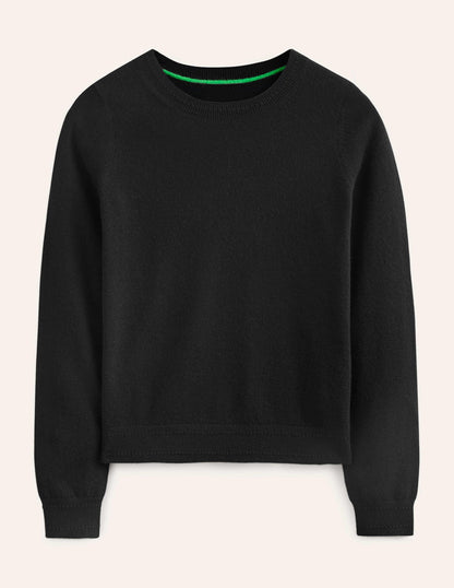 Eva Cashmere Crew Neck Jumper -Black