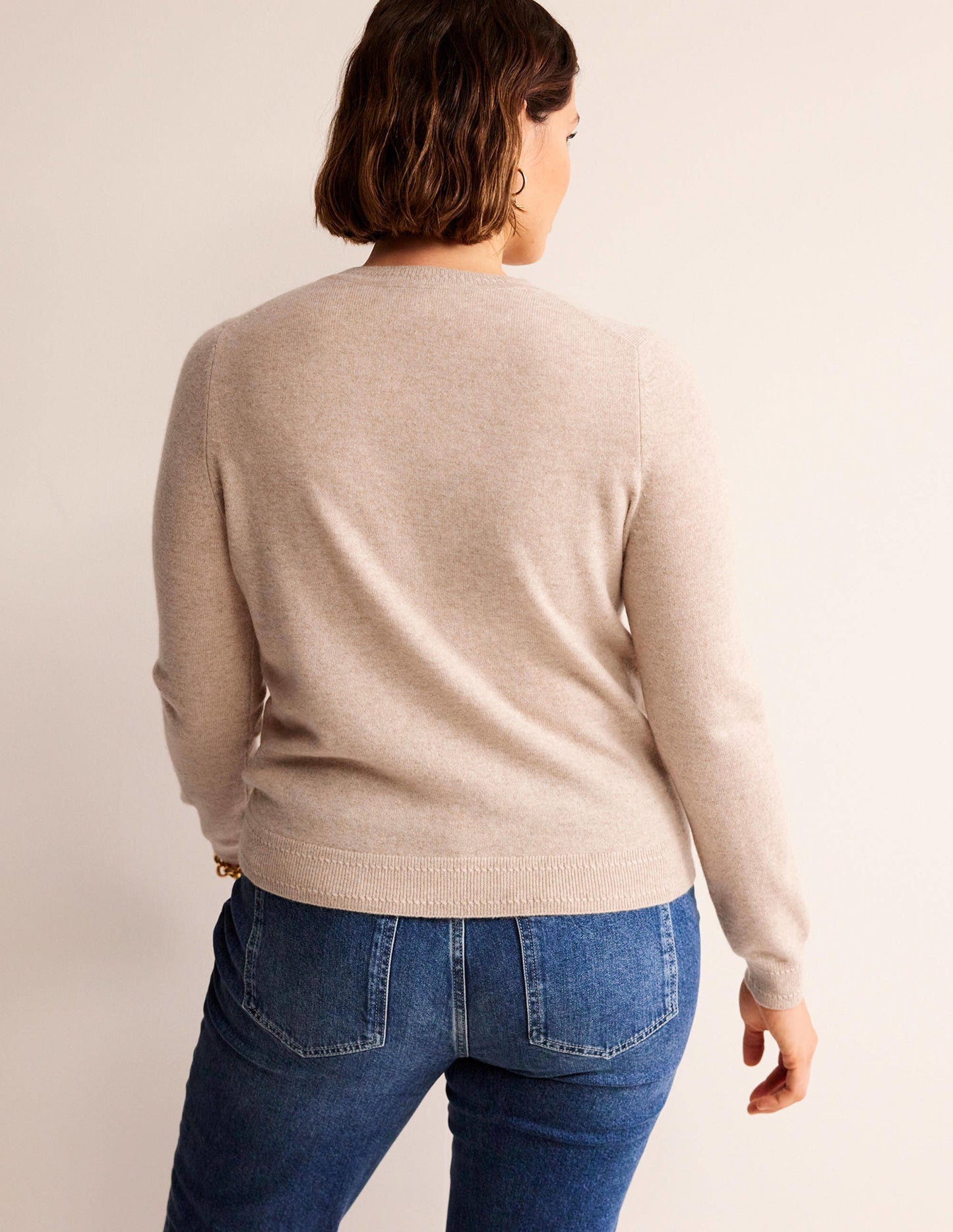 Eva Cashmere Crew Neck Jumper -Chinchilla Melange