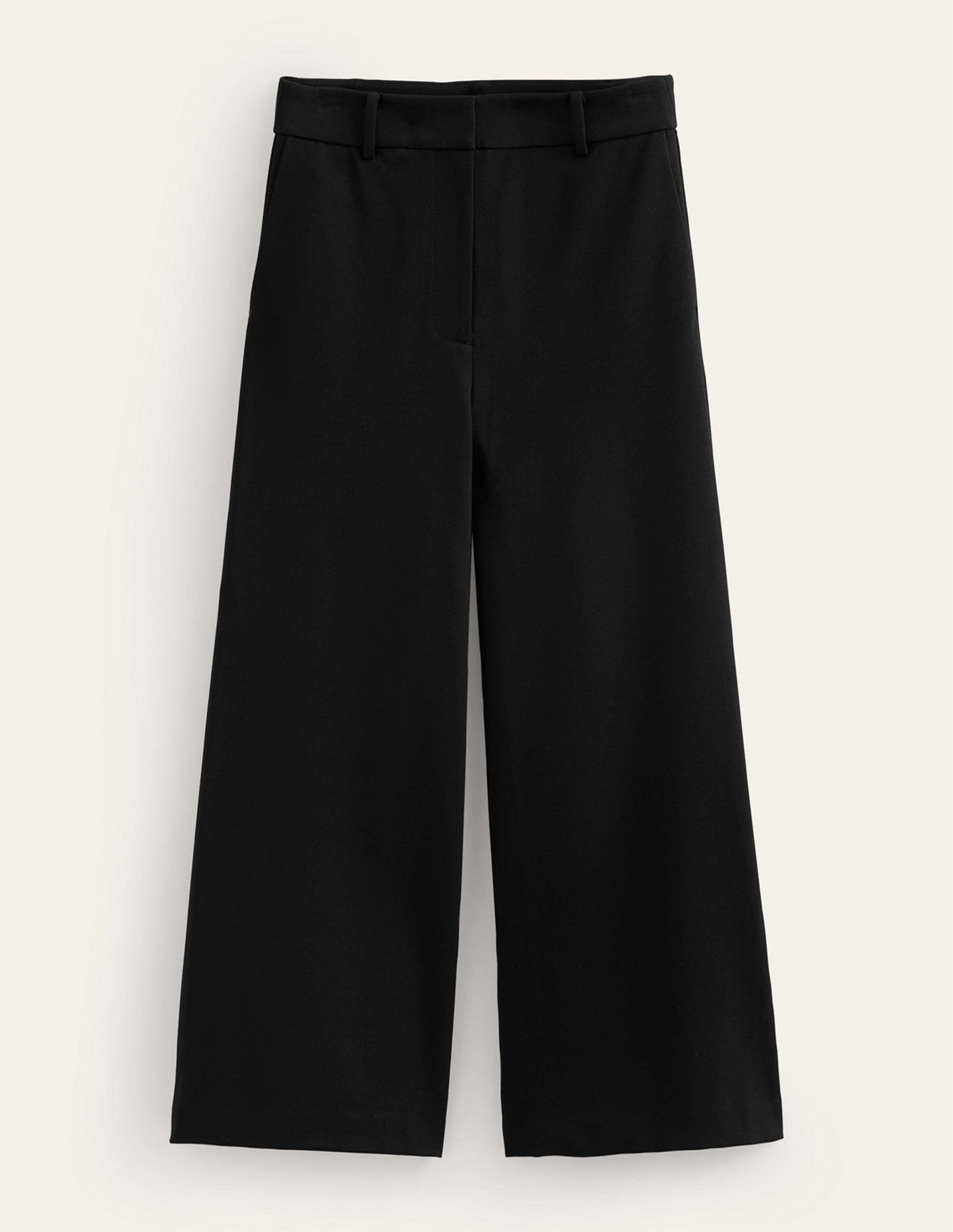 Wide-Leg Ponte Culottes-Black