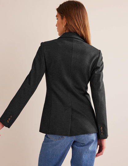 Marylebone Ponte Blazer-Charcoal Marl