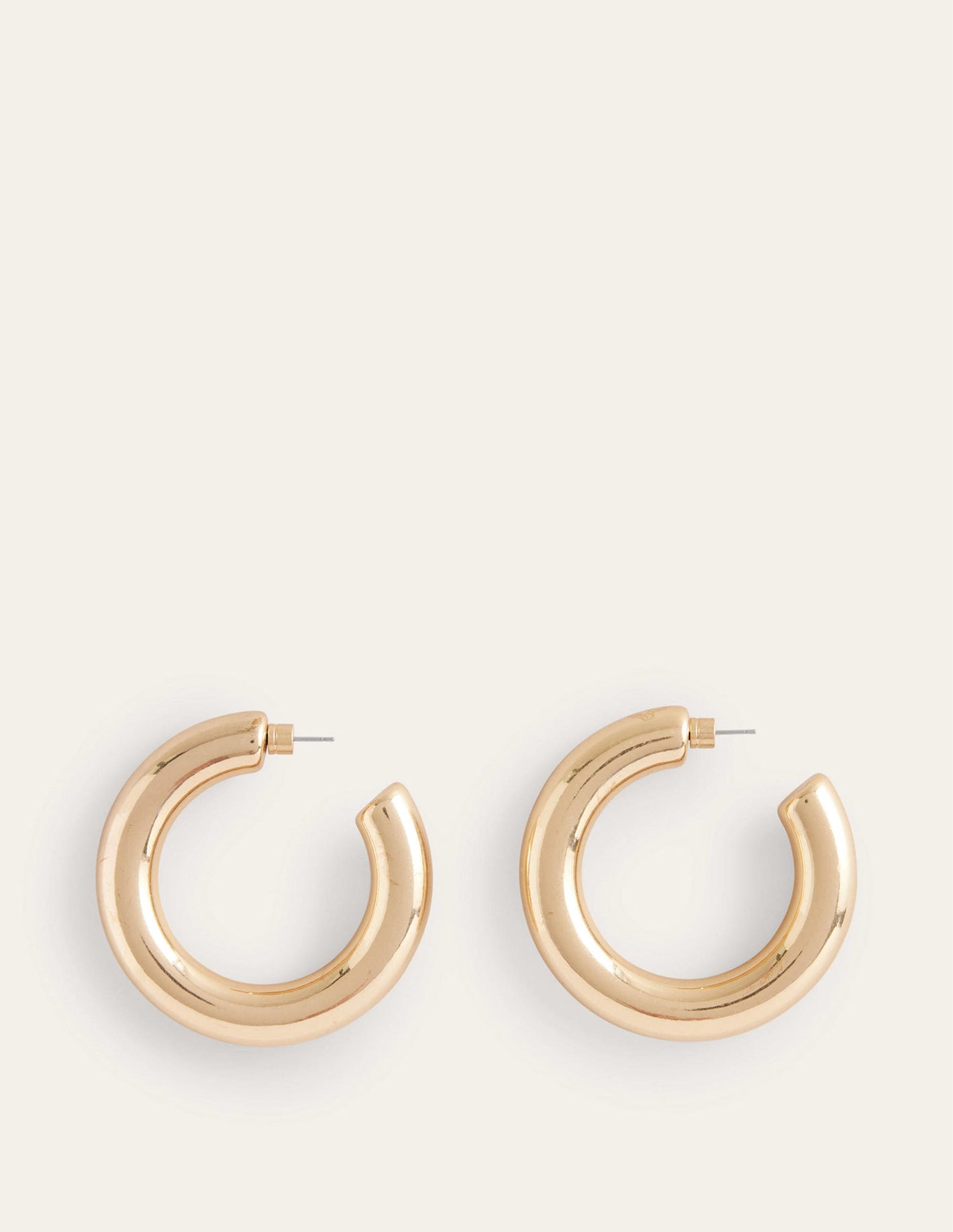 Chunky Hoop Earrings-Gold