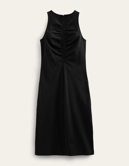 Racer Jersey Midi Dress-Black