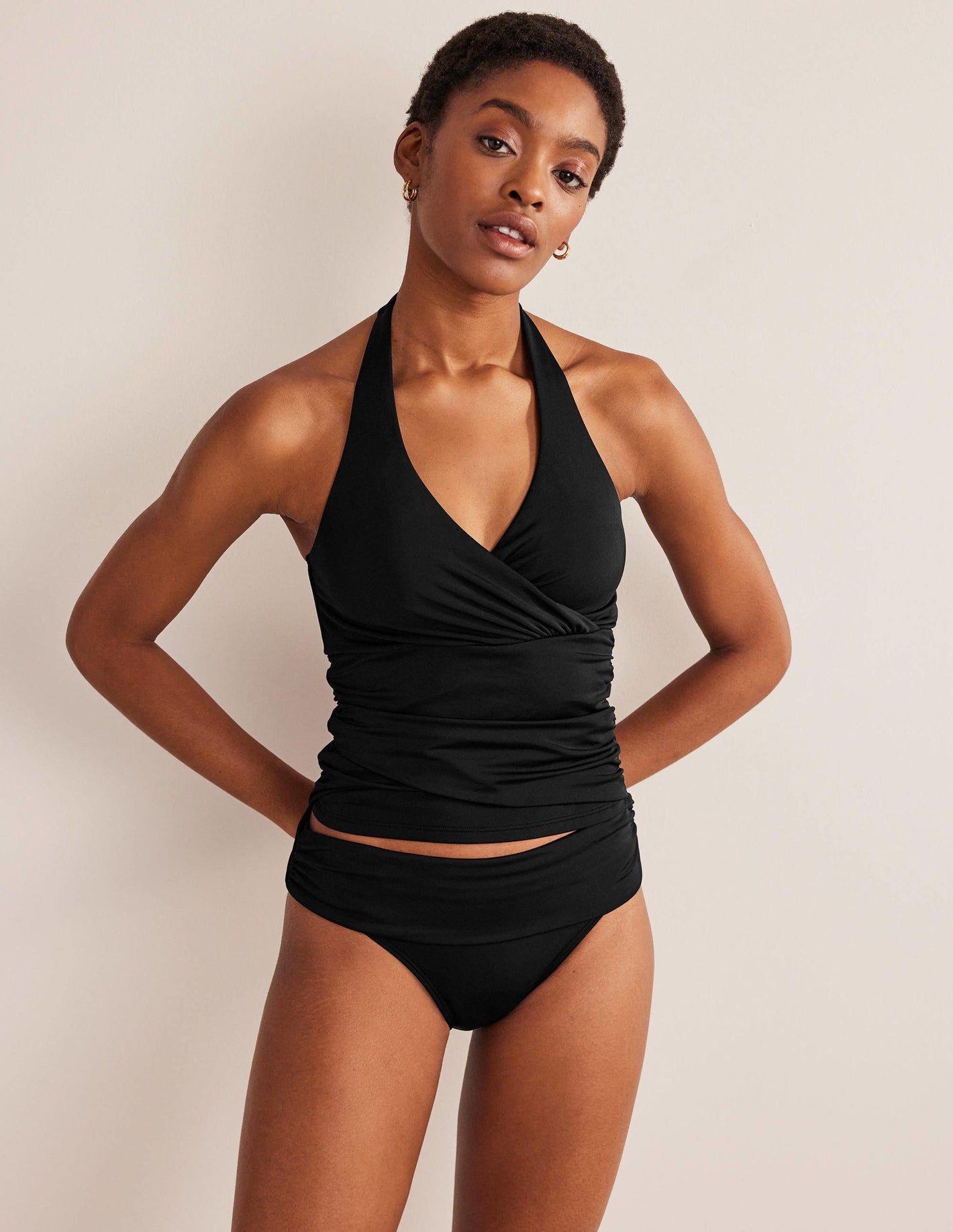 Levanzo Halter Tankini Top-Black